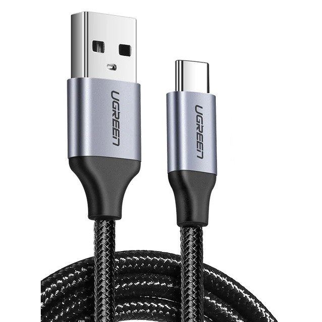 UGREEN USB-USB-C, QC3.0, kábel alumínium csatlakozóval, 1.5m, fekete (60127) (UG60127)