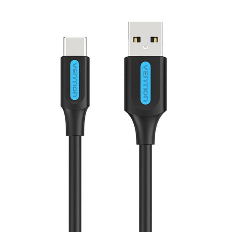 Vention USB-A - USB-C adat,- és töltőkábel 0,25m fekete (COKBC) (COKBC)