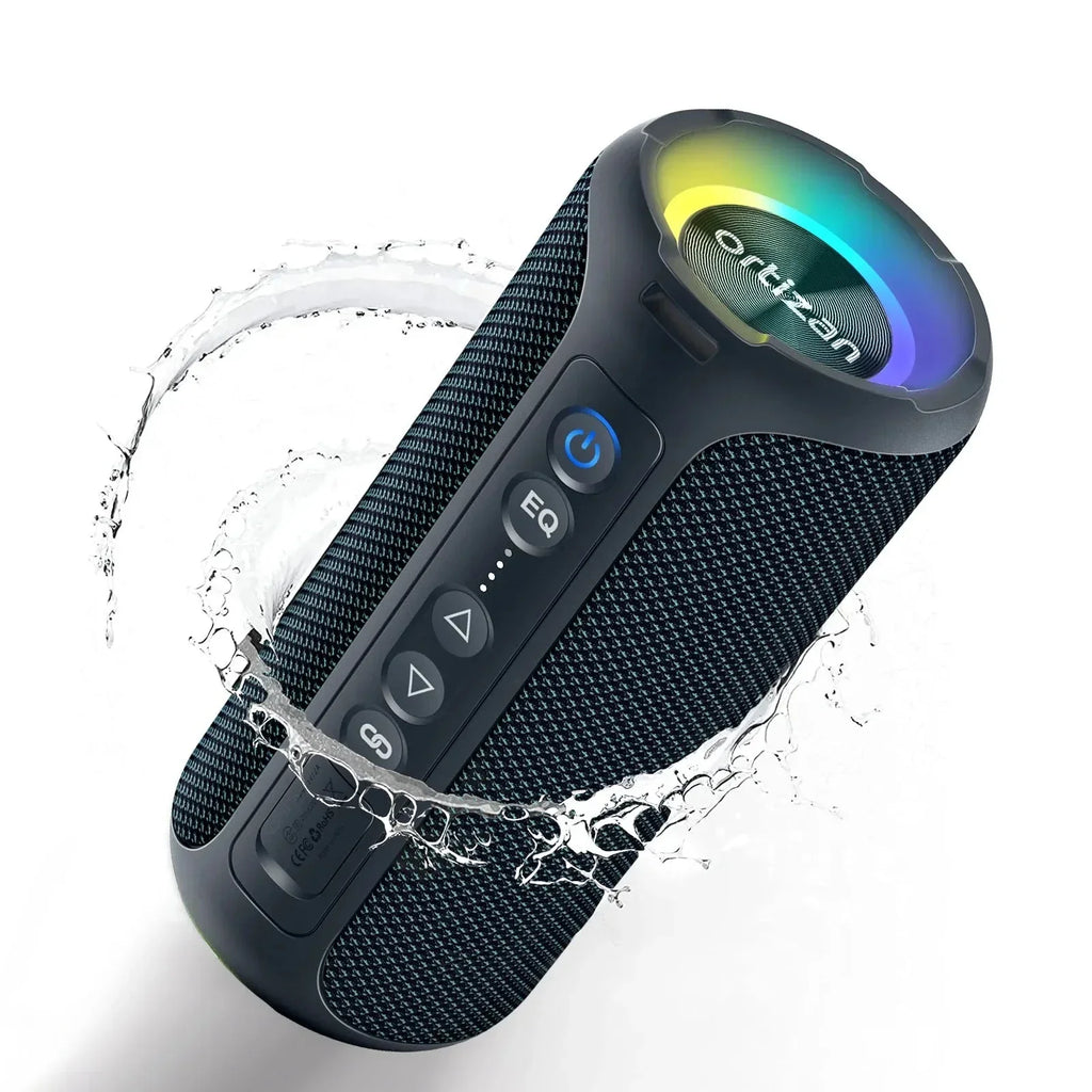 40W Waterproof Bluetooth Speaker with LED Light (Black)
