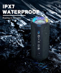 40W Waterproof Bluetooth Speaker with LED Light (Black)